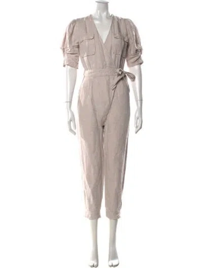 Pre-owned Joie V-neck Jumpsuit In Neutrals