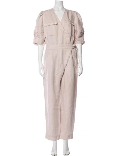 Pre-owned Joie V-neck Jumpsuit In Purple