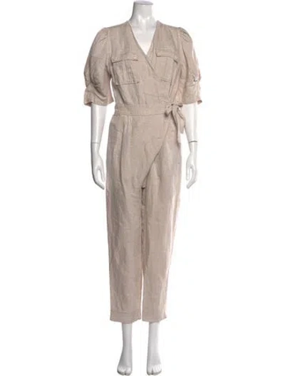 Pre-owned Joie V-neck Jumpsuit W/ Tags In Neutral