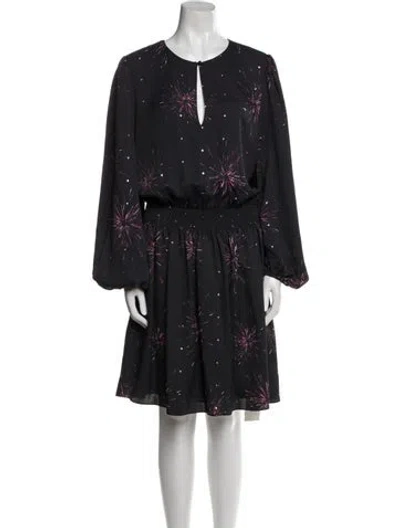 Pre-owned Joie V-neck Knee-length Dress In Black