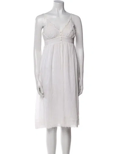 Pre-owned Joie V-neck Knee-length Dress In Neutral