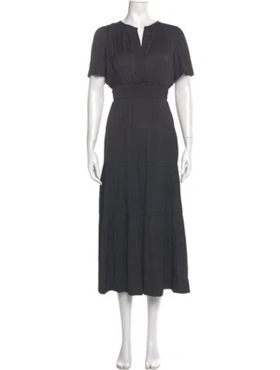 Pre-owned Joie V-neck Long Dress In Gray
