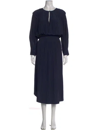 Pre-owned Joie V-neck Long Dress In Neutral