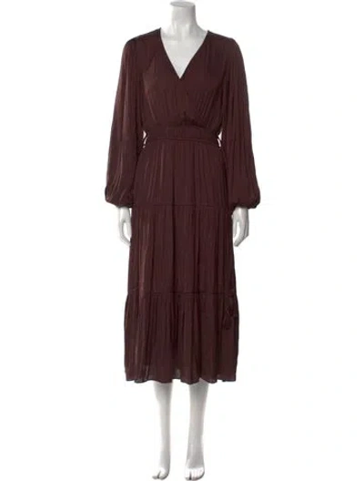 Pre-owned Joie V-neck Long Dress W/ Tags In Burgundy