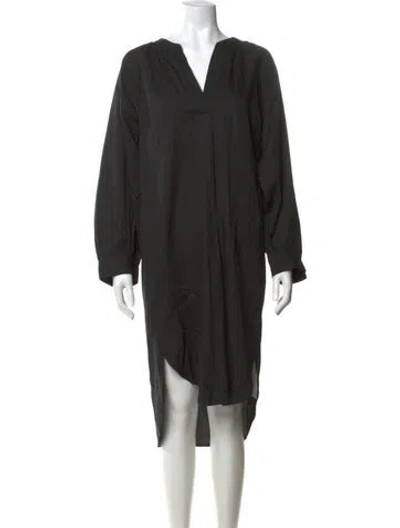 Pre-owned Joie V-neck Midi Length Dress In Black
