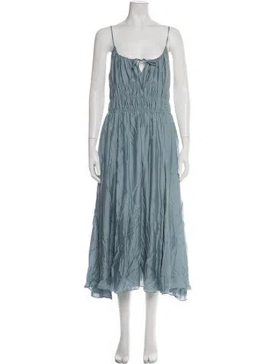 Pre-owned Joie V-neck Midi Length Dress In Blue