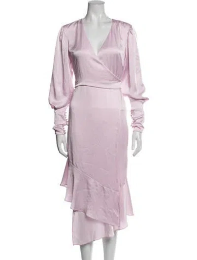 Pre-owned Joie V-neck Midi Length Dress In Purple