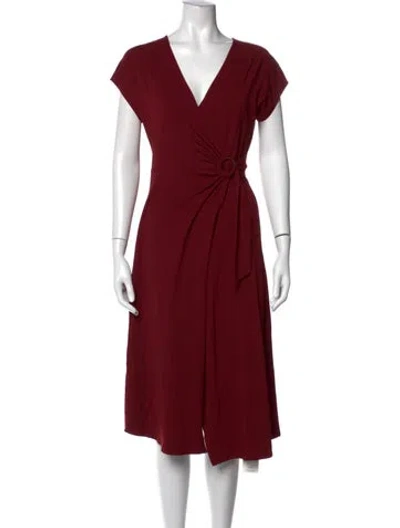 Pre-owned Joie V-neck Midi Length Dress W/ Tags In Burgundy