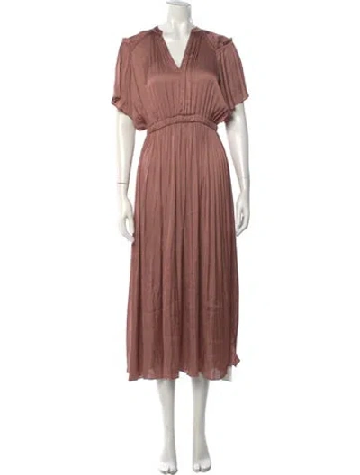 Pre-owned Joie V-neck Midi Length Dress W/ Tags In Orange