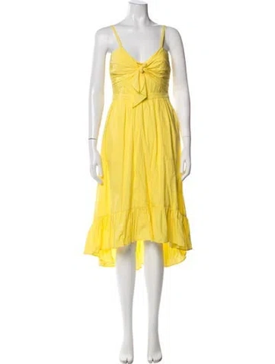 Pre-owned Joie V-neck Midi Length Dress W/ Tags In Yellow