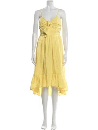 Pre-owned Joie V-neck Midi Length Dress In Yellow