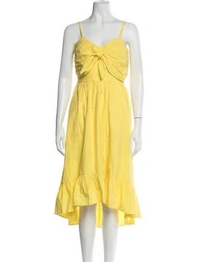 Pre-owned Joie V-neck Midi Length Dress In Yellow