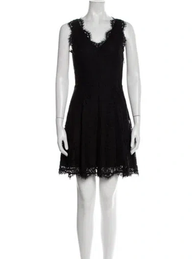 Pre-owned Joie V-neck Mini Dress In Black