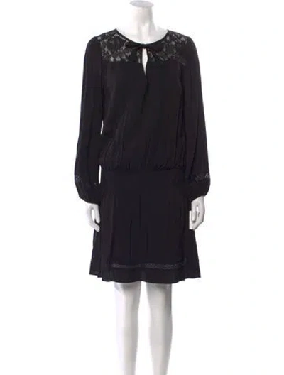 Pre-owned Joie V-neck Mini Dress In Black