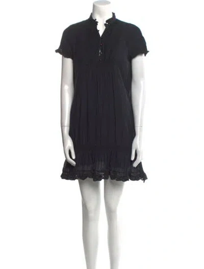 Pre-owned Joie V-neck Mini Dress In Black