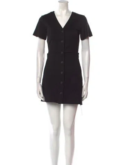 Pre-owned Joie V-neck Mini Dress In Black