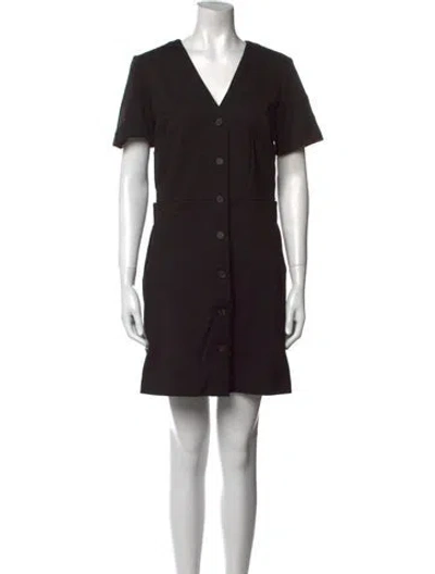 Pre-owned Joie V-neck Mini Dress In Black