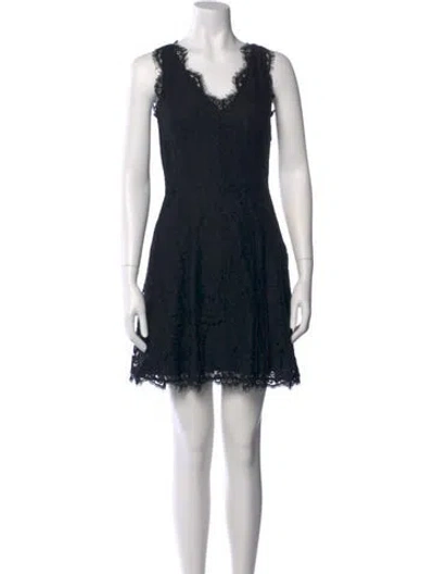Pre-owned Joie V-neck Mini Dress In Black