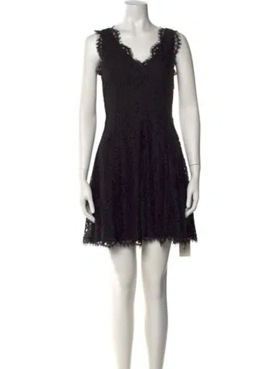 Pre-owned Joie V-neck Mini Dress In Black