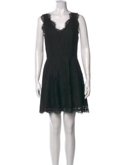 Pre-owned Joie V-neck Mini Dress In Black