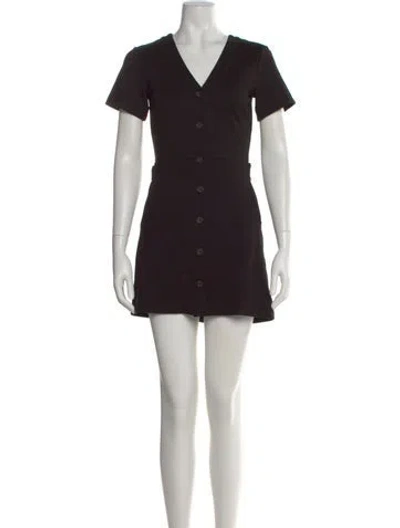 Pre-owned Joie V-neck Mini Dress In Black