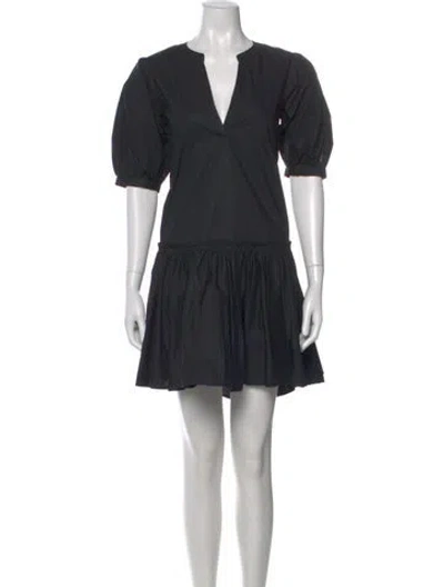 Pre-owned Joie V-neck Mini Dress In Black