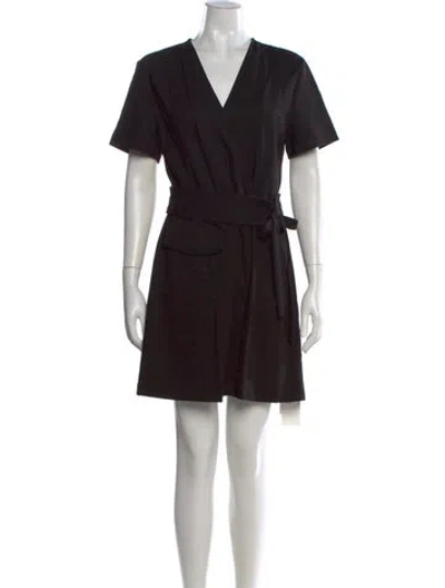 Pre-owned Joie V-neck Mini Dress In Black