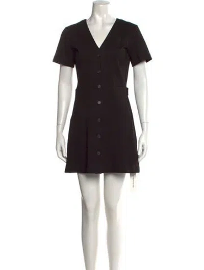 Pre-owned Joie V-neck Mini Dress In Black