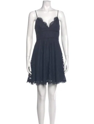 Pre-owned Joie V-neck Mini Dress In Blue