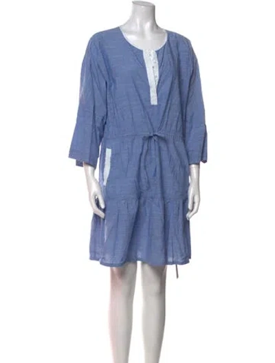 Pre-owned Joie V-neck Mini Dress In Blue