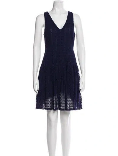 Pre-owned Joie V-neck Mini Dress In Blue