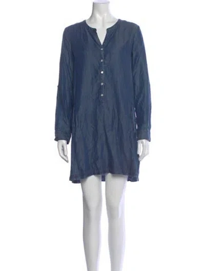 Pre-owned Joie V-neck Mini Dress In Blue