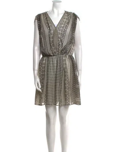 Pre-owned Joie V-neck Mini Dress In Multi