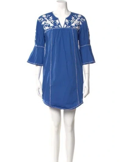 Pre-owned Joie V-neck Mini Dress In Multi