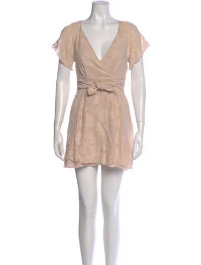 Pre-owned Joie V-neck Mini Dress In Neutral