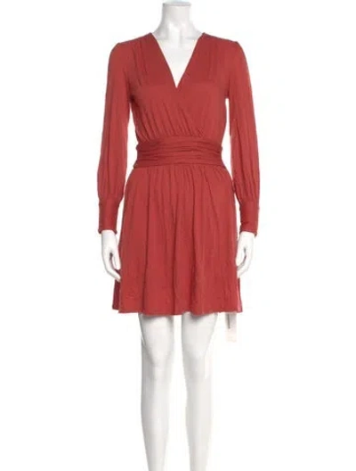 Pre-owned Joie V-neck Mini Dress In Orange