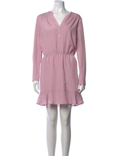 Pre-owned Joie V-neck Mini Dress In Purple