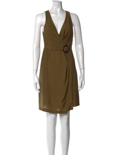 Pre-owned Joie V-neck Mini Dress W/ Tags In Green