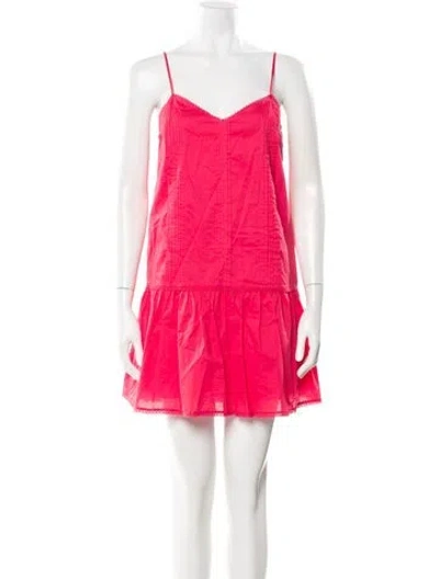 Pre-owned Joie V-neck Mini Dress W/ Tags In Red