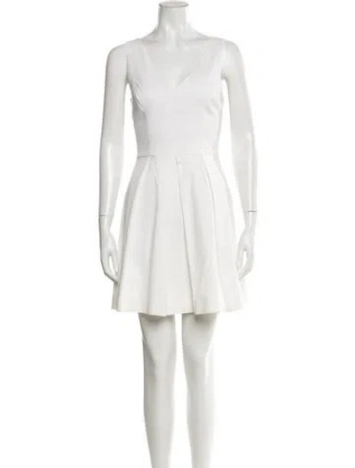 Pre-owned Joie V-neck Mini Dress In White