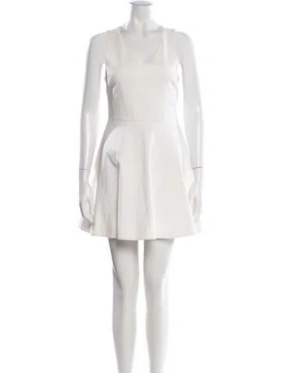 Pre-owned Joie V-neck Mini Dress In White