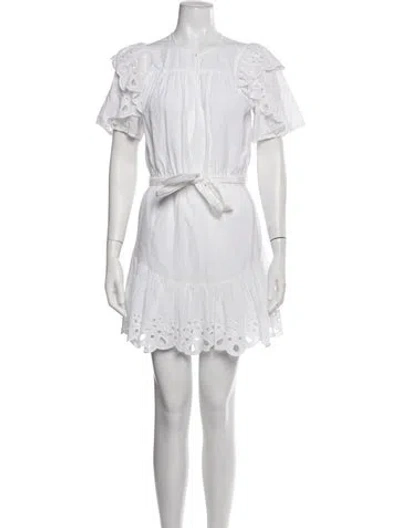 Pre-owned Joie V-neck Mini Dress In White