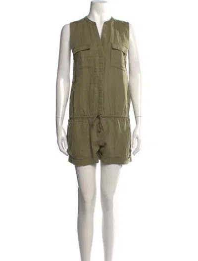 Pre-owned Joie V-neck Romper W/ Tags In Green