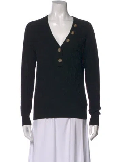 Pre-owned Joie V-neck Sweater In Black