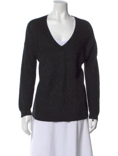 Pre-owned Joie V-neck Sweater In Black