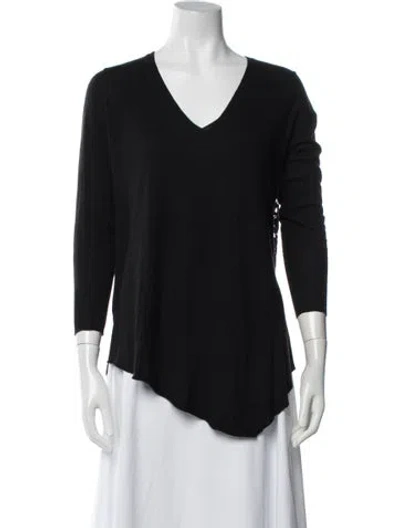 Pre-owned Joie V-neck Sweater In Black