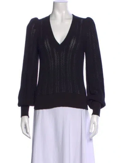 Pre-owned Joie V-neck Sweater In Black