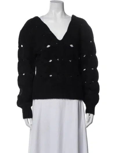 Pre-owned Joie V-neck Sweater In Black