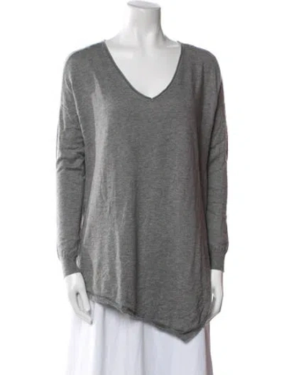 Pre-owned Joie V-neck Sweater In Gray