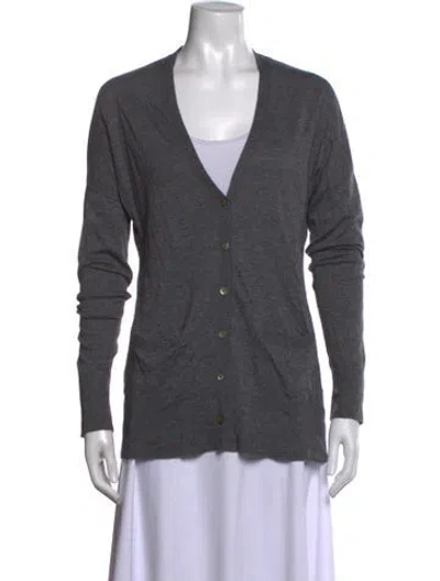 Pre-owned Joie V-neck Sweater In Grey